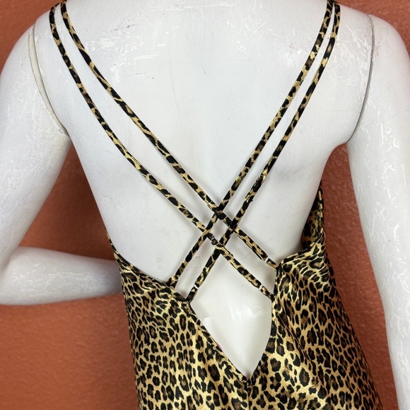 VICTORIA'S SECRET Leopard Print Satin Medium Chemise Full Length Lingerie.  E33 - Picture 6 of 15